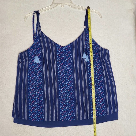 Skies Are Blue Chifon Blouse Women’s Sz 1X Floral Top V-neck Spaghetti Strap - Picture 8 of 12